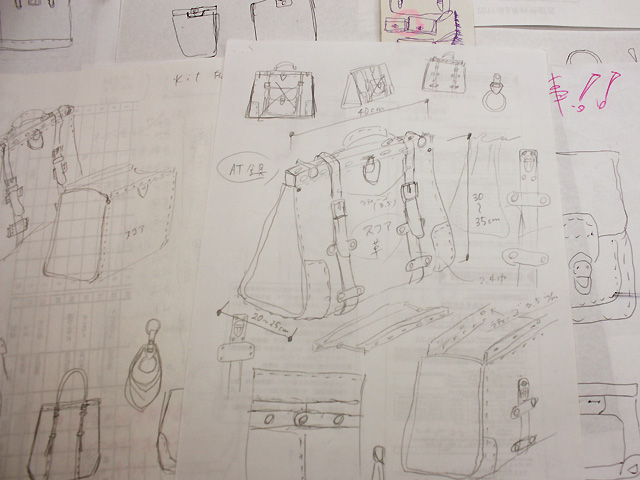 キットバッグ(P-1)のプロトタイプスケッチ