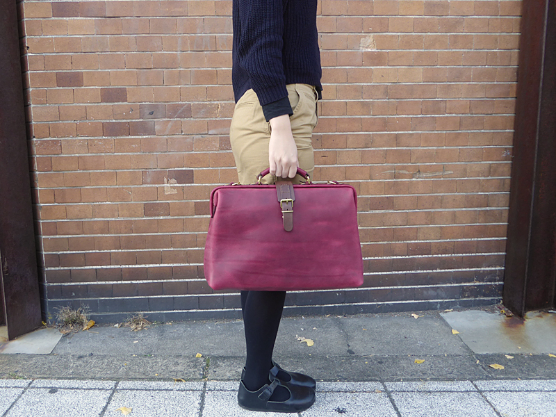 ソフトダレスバッグ(BJ-68) ミッスーリ革 ワインレッド 手持ち
