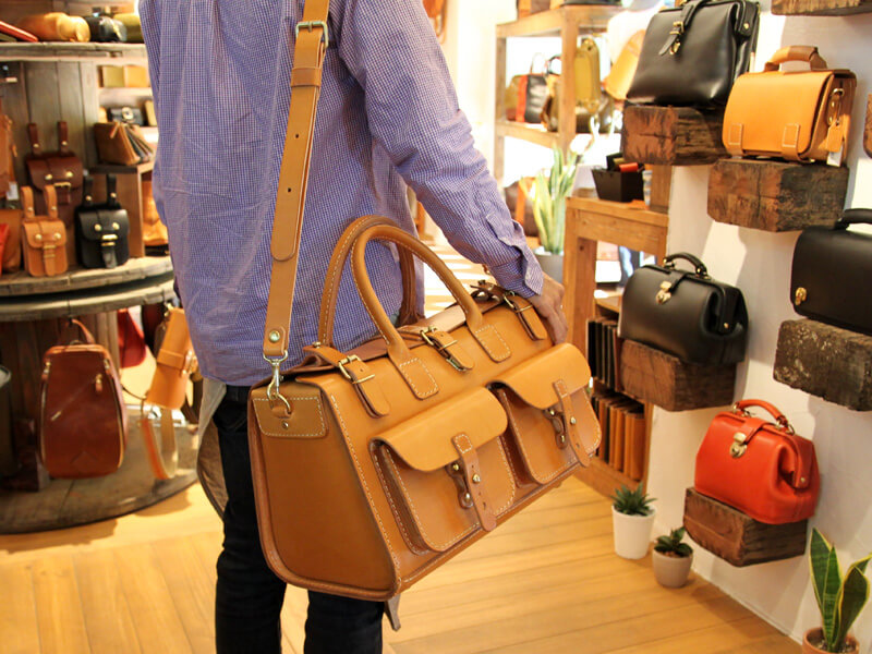 ギボシ留めボストン 肩掛け