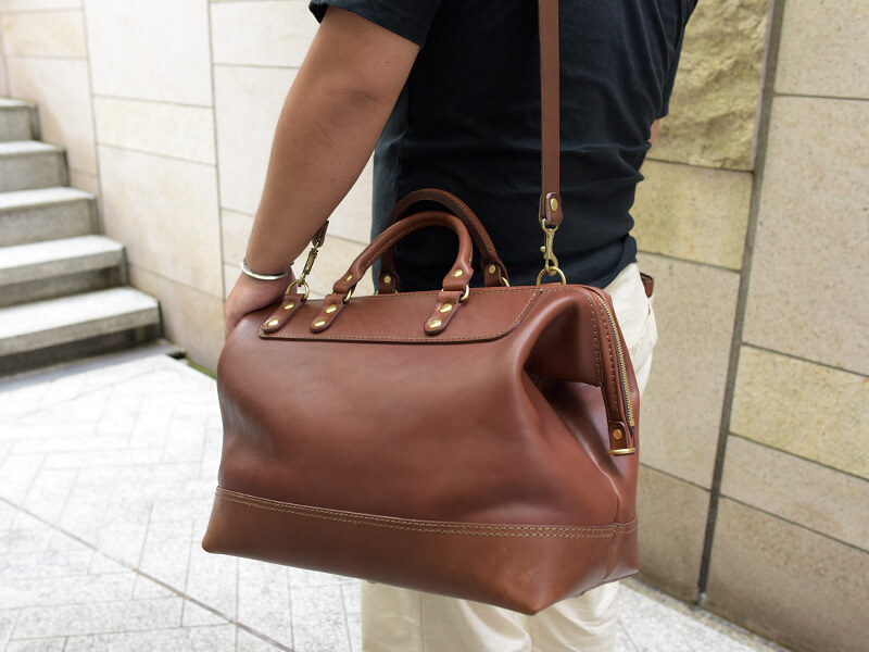 ファスナー式の口枠ボストン(V-4) 肩掛け