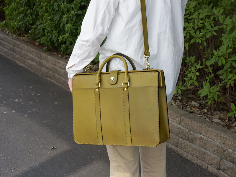 ダレスバッグ・二本手タイプ(BJ-7) グリーン肩掛け