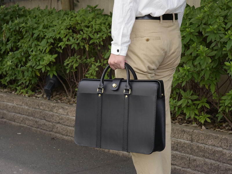 ダレスバッグ・二本手タイプ(BJ-7) ブラック手持ち