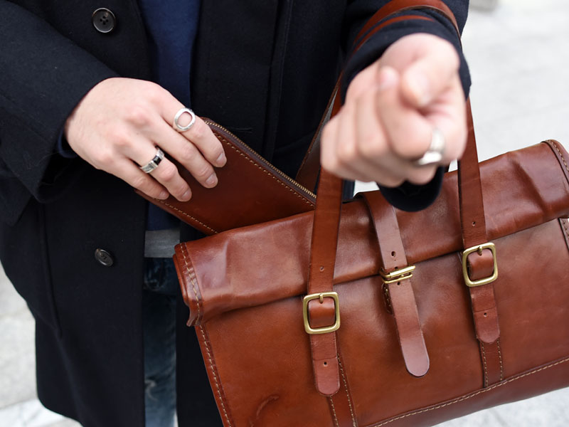 ロールトップトート(TB-1917) 後面ポケット財布収納