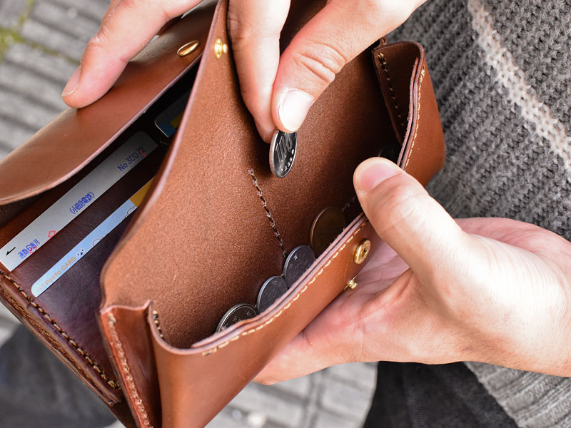 ダブルフラップ長財布(WL-2) 小銭取り出し