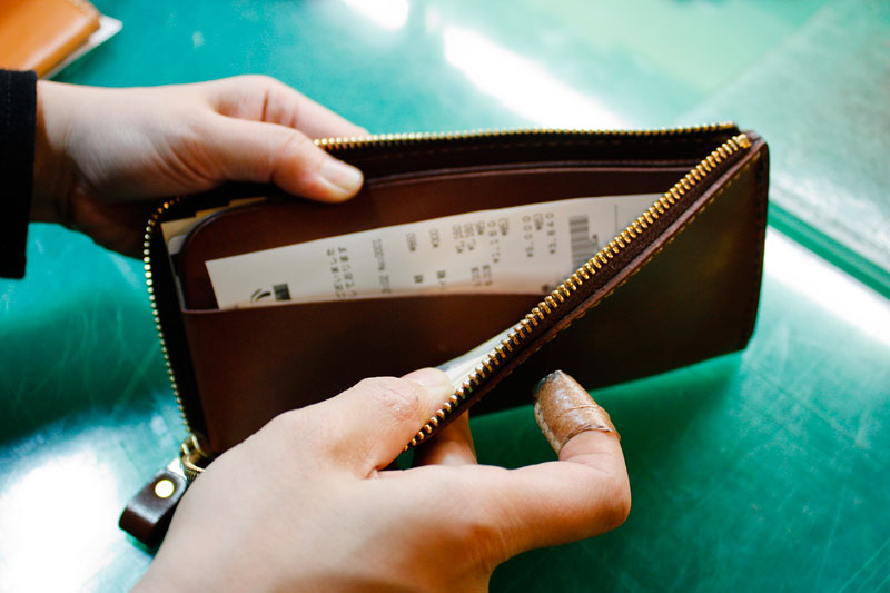 L字ファスナー長財布(WL-3) 使用例