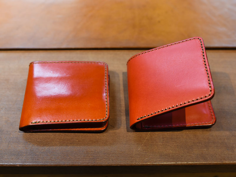 二つ折り財布(WS-3)　レッドエイジング比較
