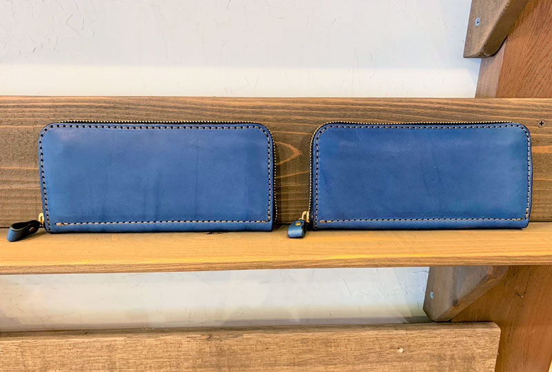 ファスナー長財布(WL-58)　デニムブルー