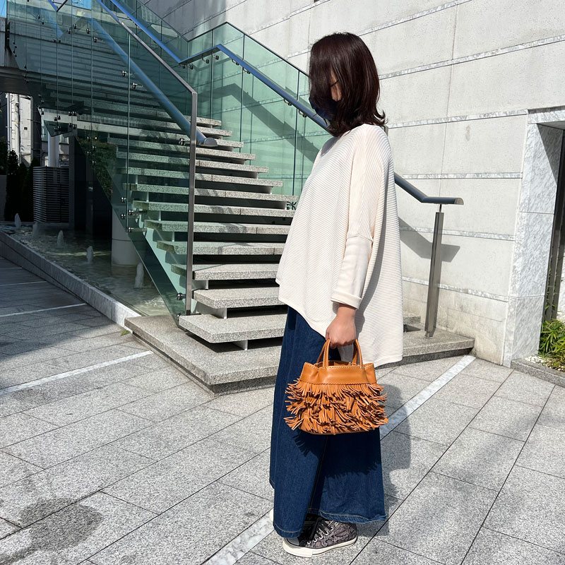 フリンジトート 本店スタッフ藤村着用