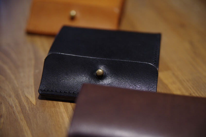 ギボシ留め二つ折り財布(GS-71) ブラック