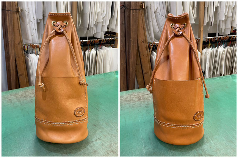 ソフトレザーのボンサック(F-76) エイジング比較