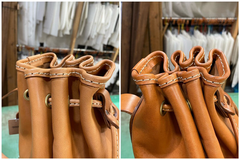 ソフトレザーのボンサック(F-76) エイジング比較3