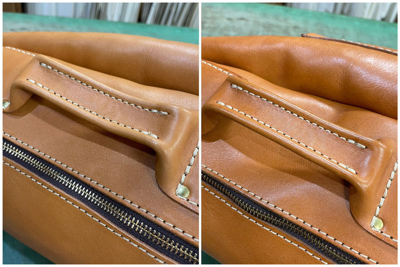 ソフトレザーのボンサック(F-76) エイジング比較4