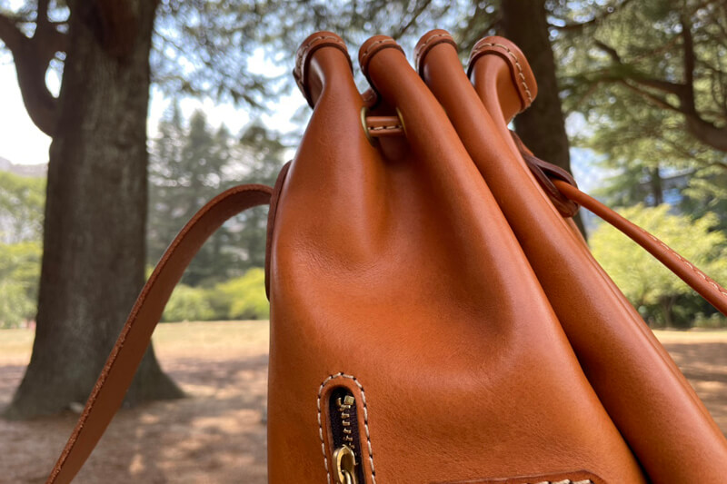 ソフトレザーのボンサック(F-76) ギャザー部分