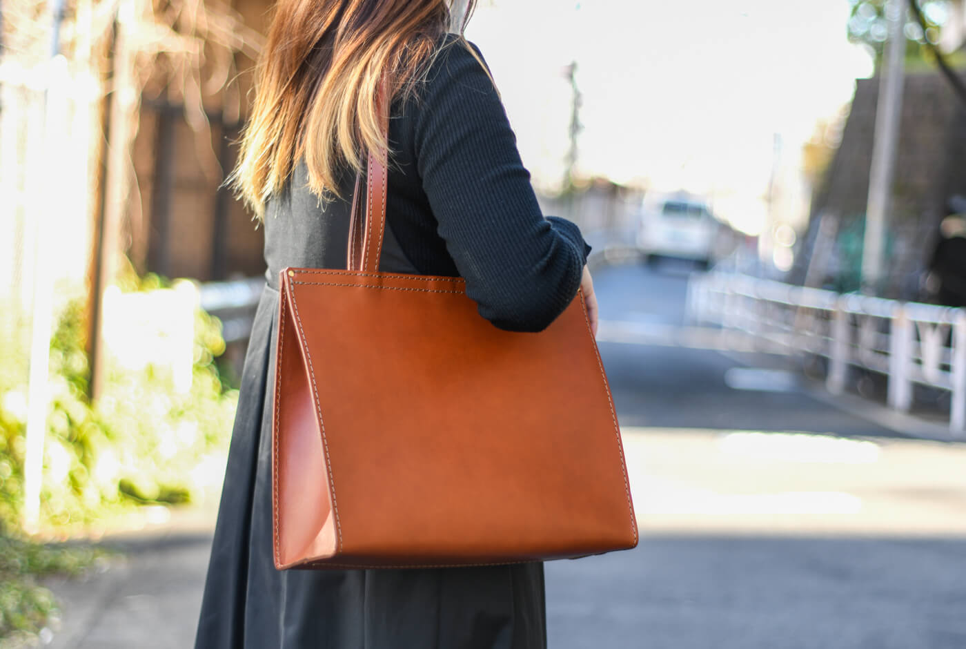 三角マチのレディーストートバッグ(T-74)