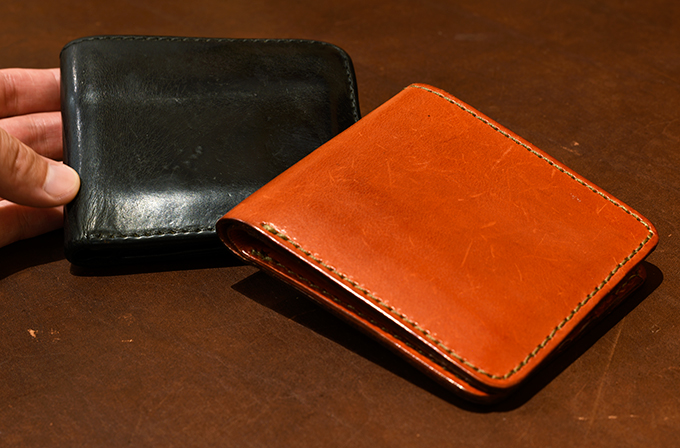 二つ折り財布エイジング品