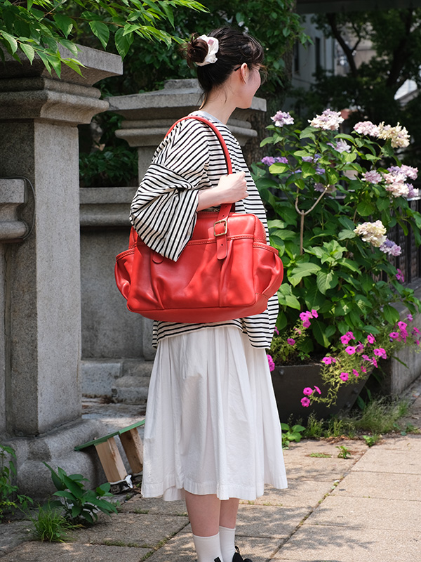 シェルボストン(ASB-2514)レッド/レディース着用3