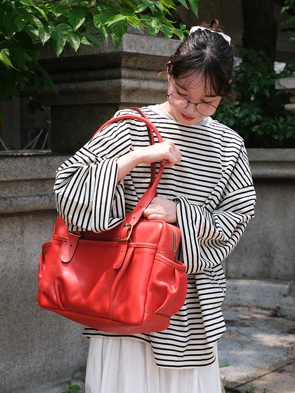 シェルボストン(ASB-2514)レッド/レディース着用4