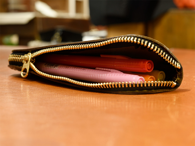 トレー式ペンケース(KP-5)SSサイズ/グリーン収納例3