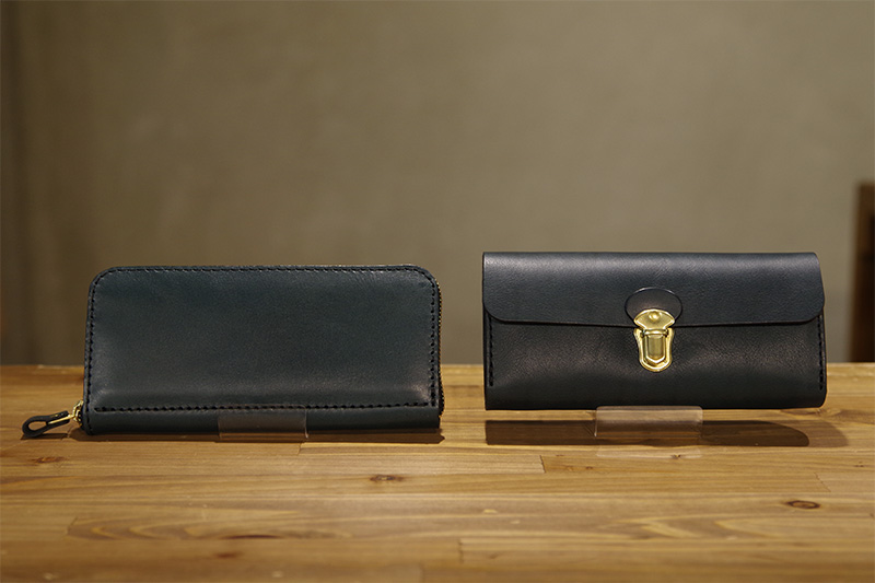 ファスナー長財布(WL-58)、アコーディオンウォレット(WL-4)※ミッドナイト