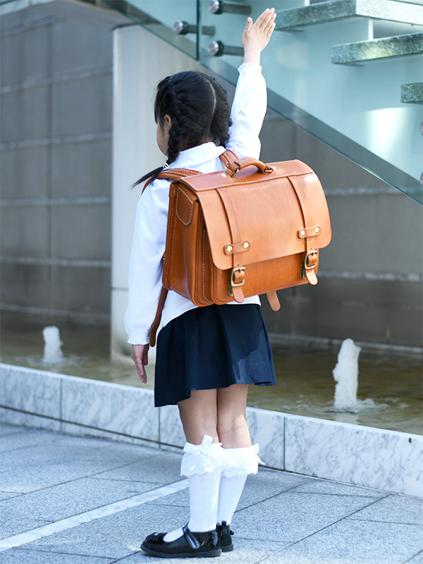 横型ランドセル・玉縫い(R-50-A)/Sサイズ/キャメル2