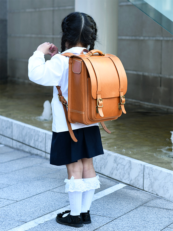 縦型ランドセル・玉縫い(R-51-A)/Sサイズ/キャメル2